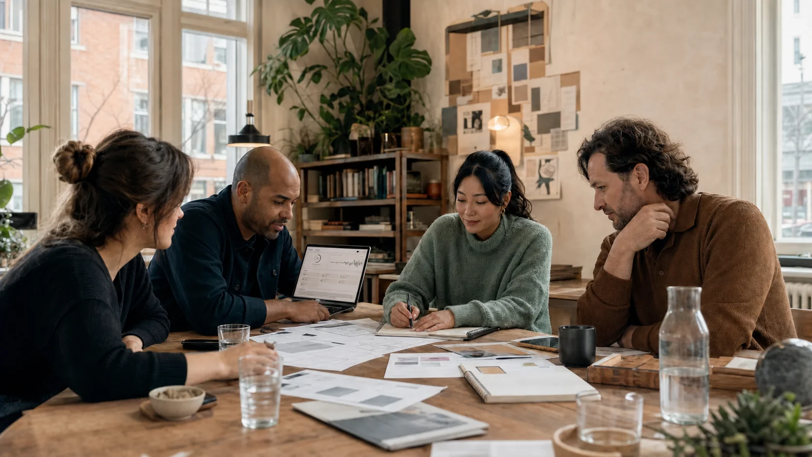 paginabrede afbeelding: het team aan het werk